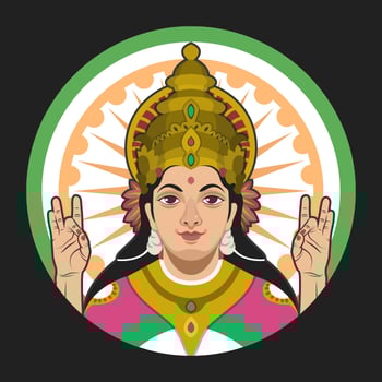 Saraswathi Portrait Vector Illustration