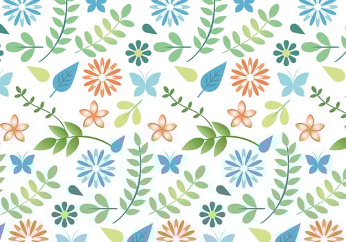 Flat Design Vector Spring Pattern
