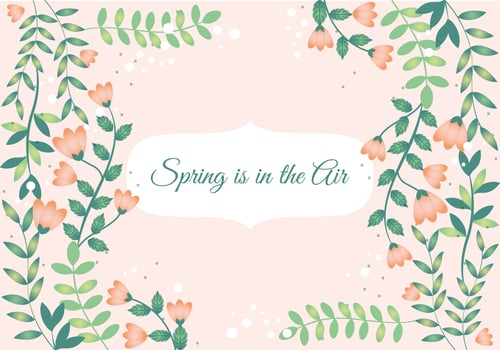 Flat Design Vector Spring Greeting Card Design