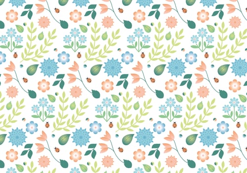 Flat Design Vector Spring Pattern Design