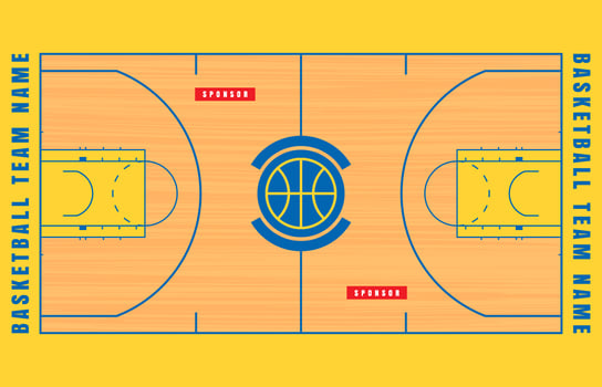 Basketball Court Floor Plan Illustration vector
