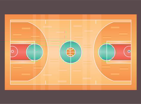Basketball Court Isolated Vector