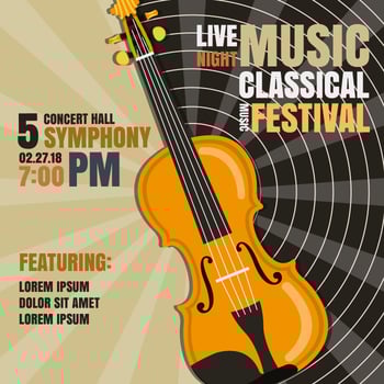 Classical Music Festival Poster Vector Illustration