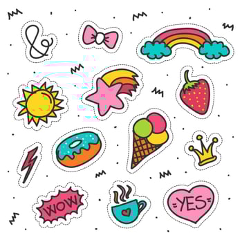 Doodle Patches Set Vector