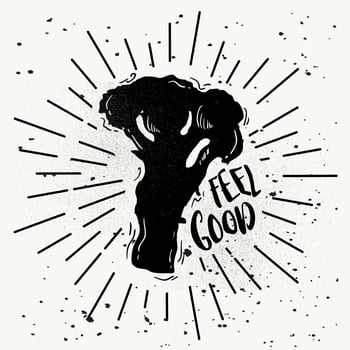 Hand-Drawn Broccoli Silhouette Vector