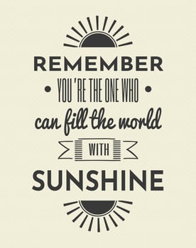 Typographic Sun Quote Wall Art Poster vector