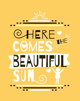 Beautiful Sun Wall Art Poster vector