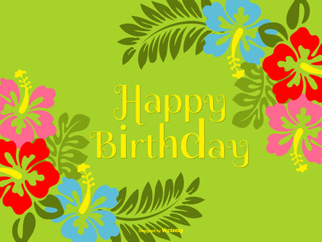 Colorful Polynesian Style Happy Birthday Illustration vector
