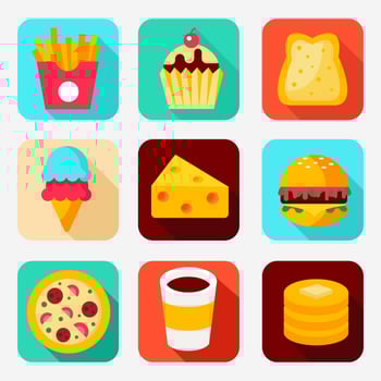 Food App Icons Vector