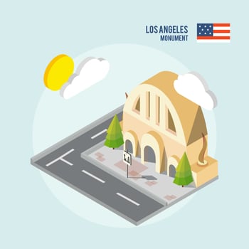 Isometric Los Angeles Building Vector