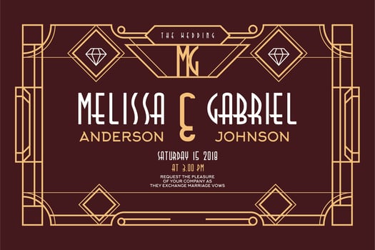 Art Deco Wedding vector