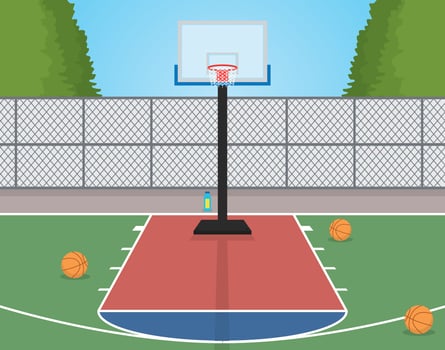 Basketball court vector