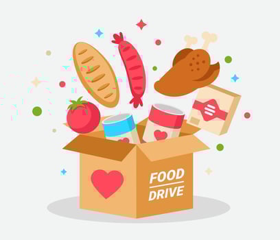 Food Drive With Cardboard Vector