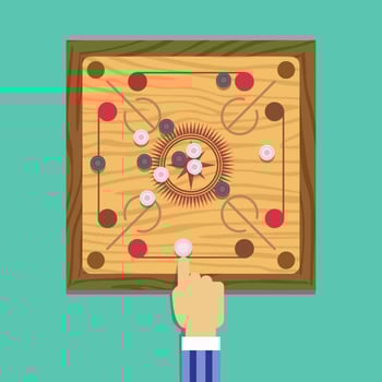 Carrom Playing Illustration Vector