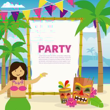 Polynesian Birthday Party illustration vector