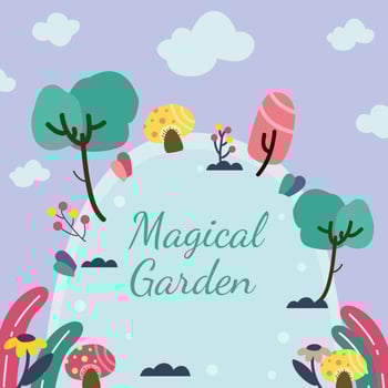 Childlike Magical Garden Background  vector