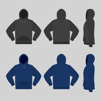 Blank Hooded Sweatshirt template Illustration vector