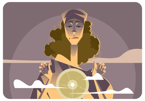 Gypsy Woman With Crystal Ball Vector