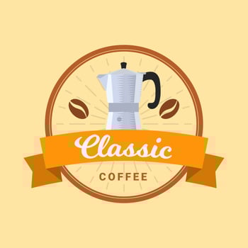 Flat Vintage Coffee Badge Vector