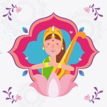 Saraswati Vector Illustration
