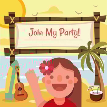 Tropical Birthday Party Template vector