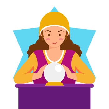 Fortune teller cartoon illustration vector