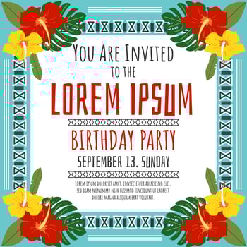 Polynesian Birthday Party Invitation vector