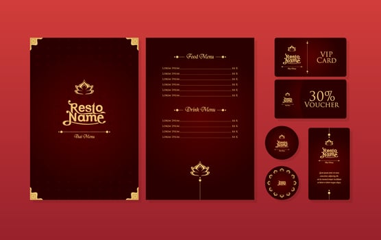 Luxury Thai Menu Restaurant Template Vector