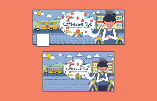 Teacher facebook cover vector