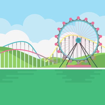 Amusement park scenery illustration vector