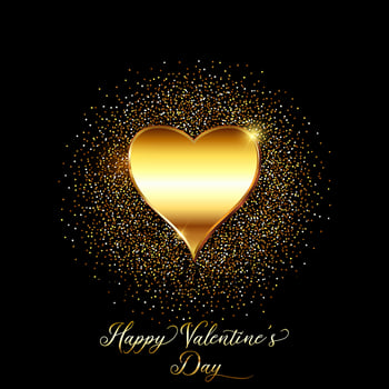Gold glitter valentines day background  vector