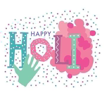 Cute Happy Holi Lettering vector