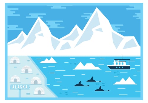 Postcard from Alaska  vector