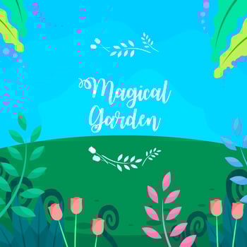 Tulips In The Magical Garden Free Vector