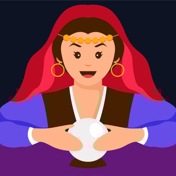 Fortune teller flat illustration vector