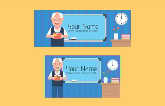 Teacher facebook cover vector