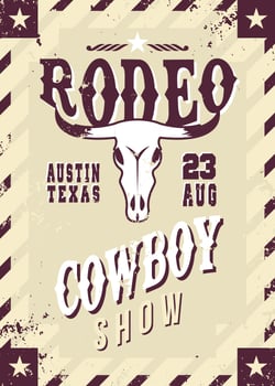 Rodeo Flyer Wild Western Template Vector