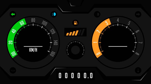 Futuristic Car Dashboard UI Vector