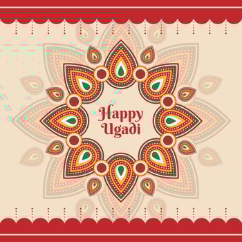 Happy Ugadi Template Greeting Card For Holiday vector