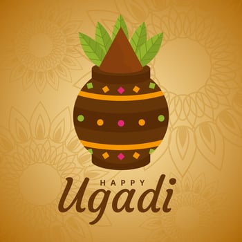 Happy Ugadi Vector Background