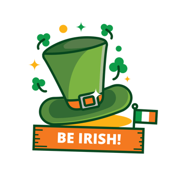 St Patrick's Day Green Hat Sticker vector
