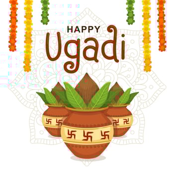 Happy Ugadi Greeting vector