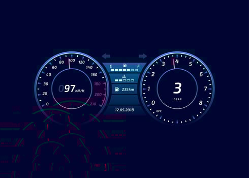 Car Dashboard UI Modern Vector