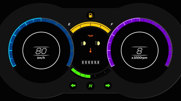 Electric Car Dashboard UI Vector