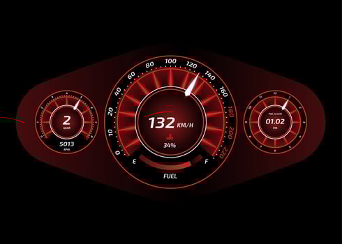 Car Dashboard UI Red Vector