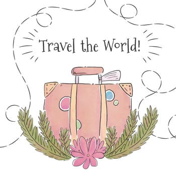 Suitcase Between Branches To Summer Time vector