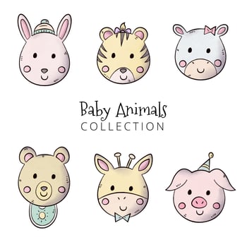Cute Baby Animals Collections vector
