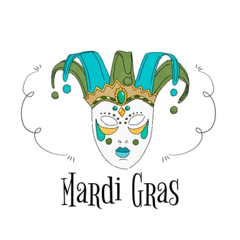 Watercolor Brazilian Mask To Mardi Gras vector