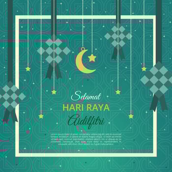 Aidilfitri Greeting Card Vector Template