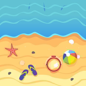 Aerial Beach View Illustration vector